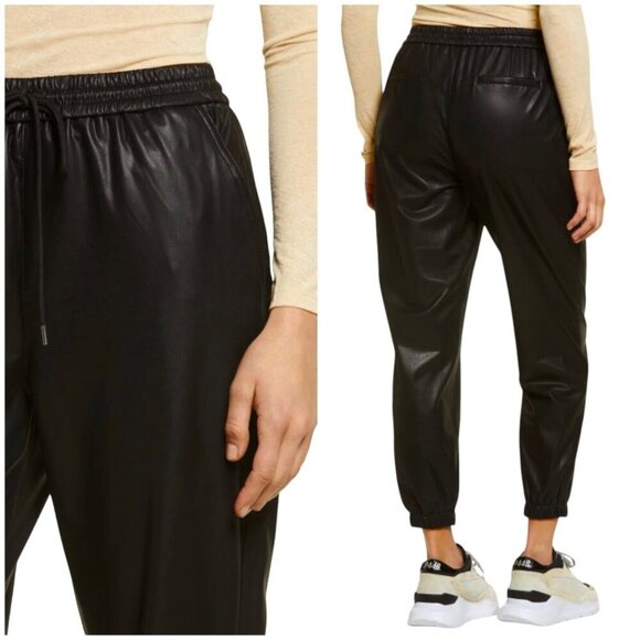Blank NYC Plus Size 1X Eastside Vibes Faux Leather Drawstring Joggers Pant ~ NWT - Picture 6 of 8